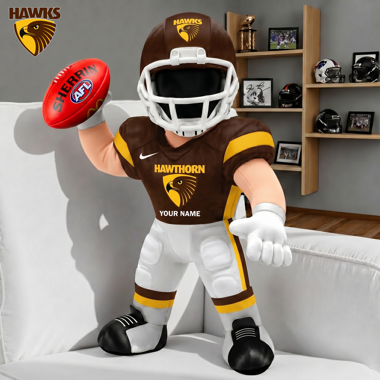 PREMIUM AFL X HAW Players Custom Shape Pillow Custom Name Gifts FOR FAN NDT VHM 250526