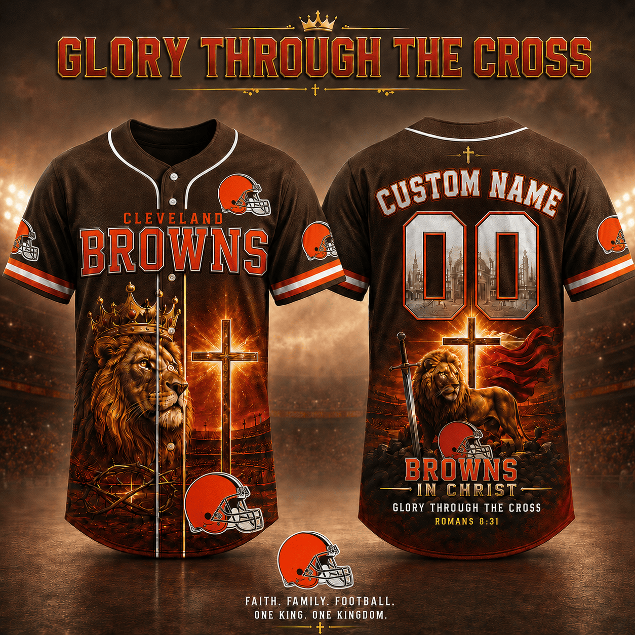 Personalized CLE x NFL Luxury V2 Baseball Jersey 160626