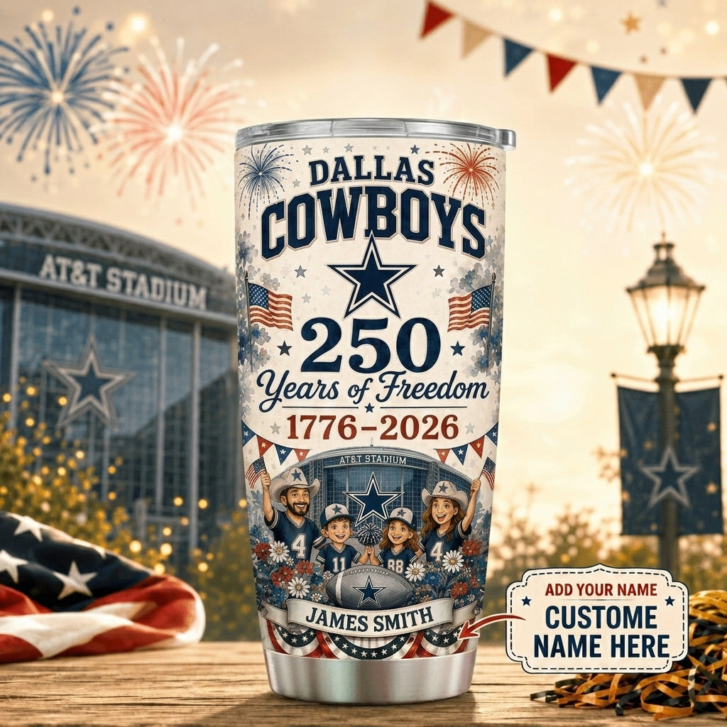 Personalized DC Premium NFL 250 Years Of Freedom Classic Tumbler 150626