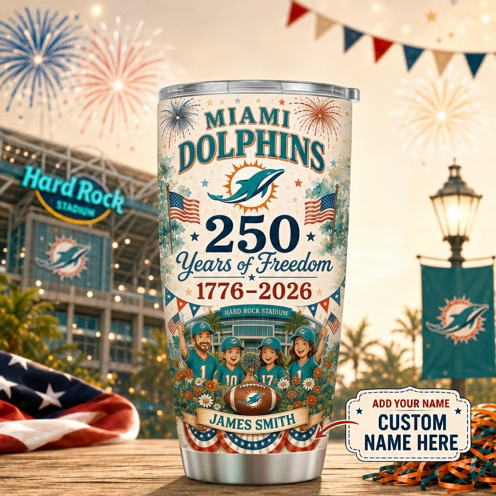 Personalized MD Premium NFL 250 Years Of Freedom Classic Tumbler 150626