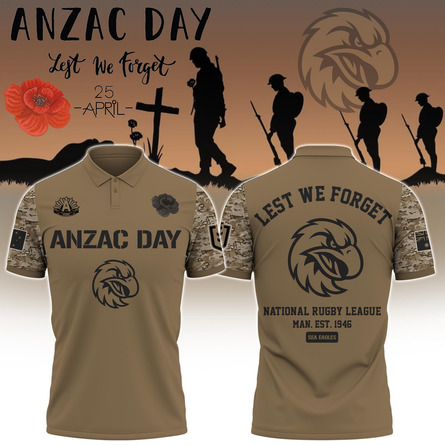 Premium MAN x Anzac Day Shirt DATND TANTD