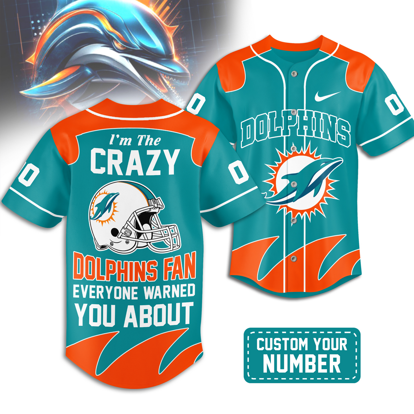 Premium MIA x NFL Crazy Football Fan Personalized Jersey DATND TANTD