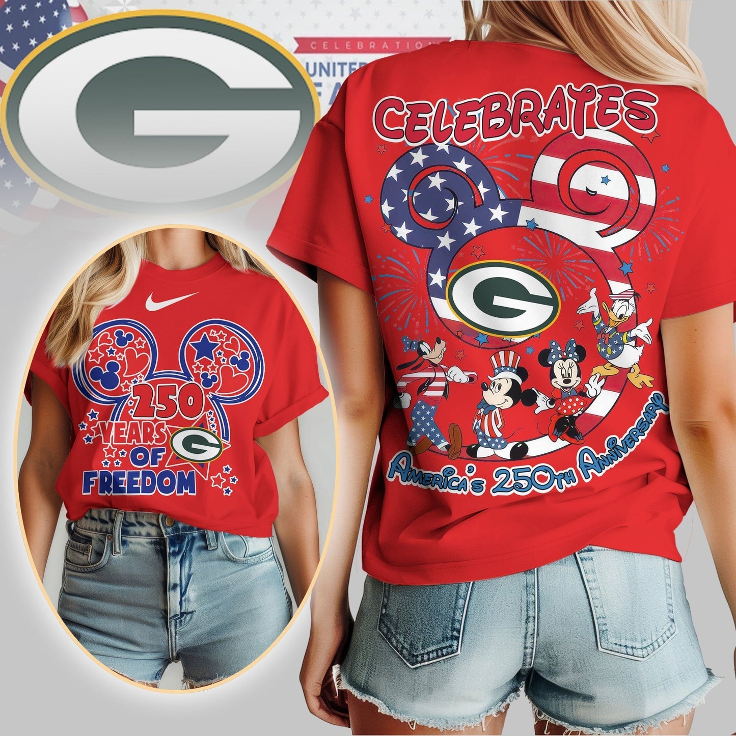 Premium NFL X GBP Mouse Celebrates America 250th Anniversary Women Shirt NDT LVH