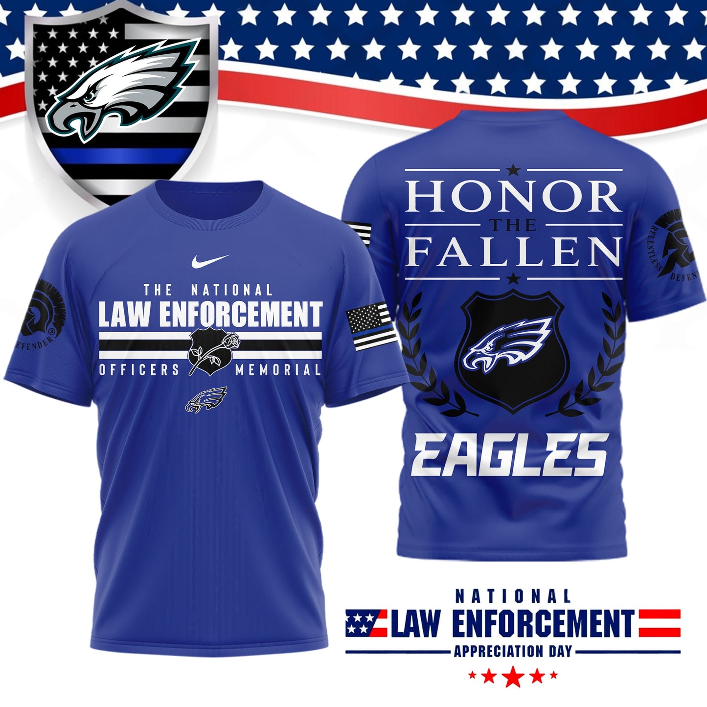 Premium NFL X PHI The National Law Enforcement 3D Shirt NDT LVH 050626