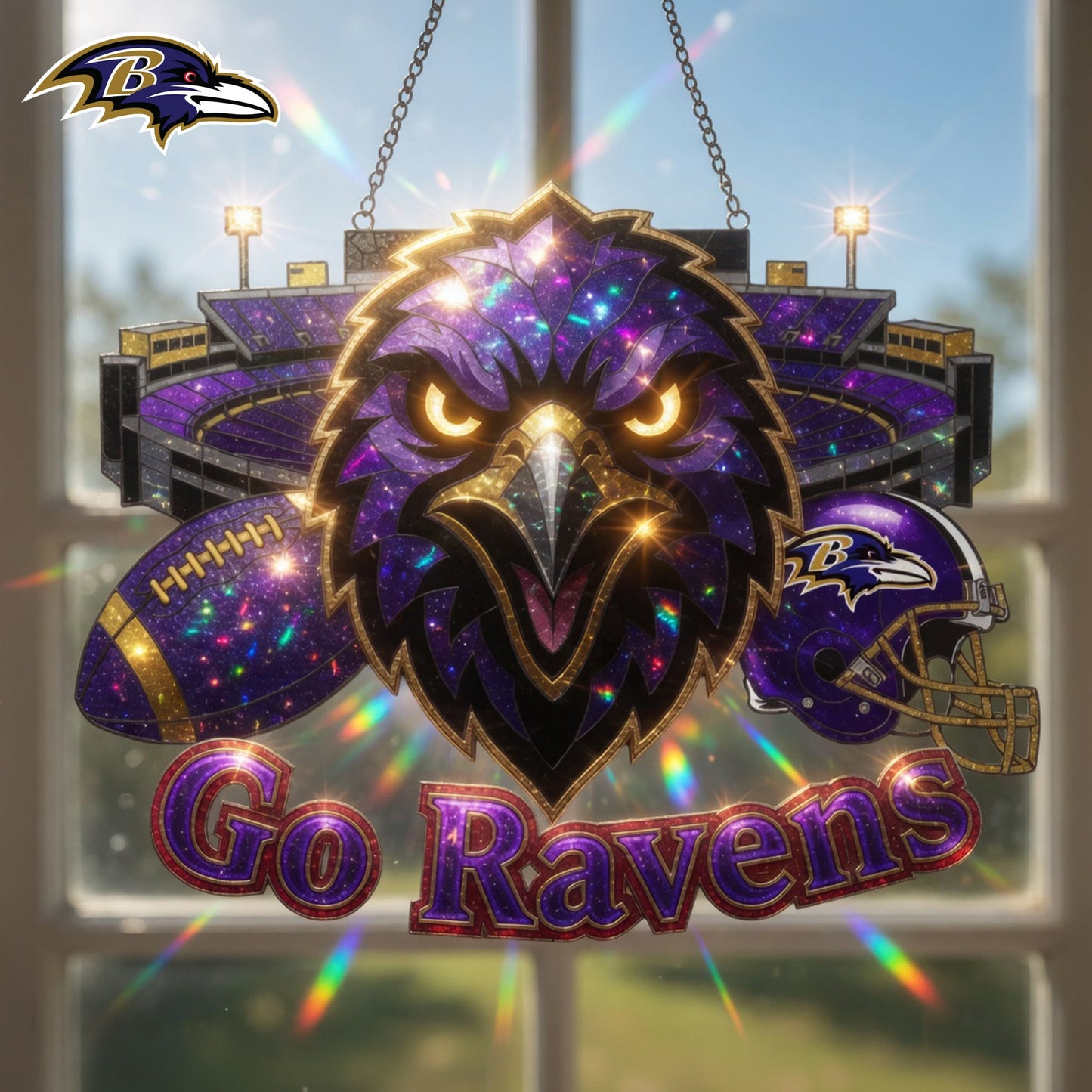 Premium NFL x BAL Game Day Suncatcher NDT LVH 210426