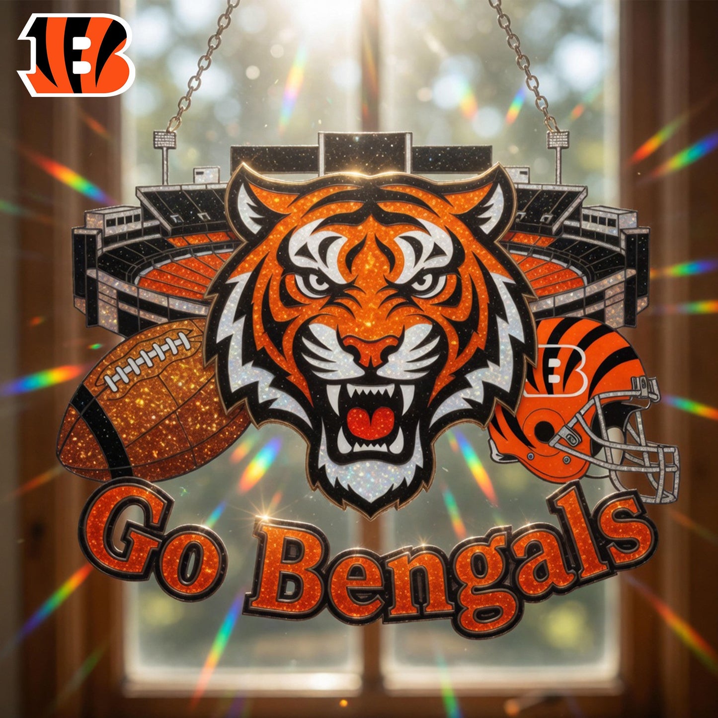 Premium NFL x CIN Game Day Suncatcher NDT LVH 210426
