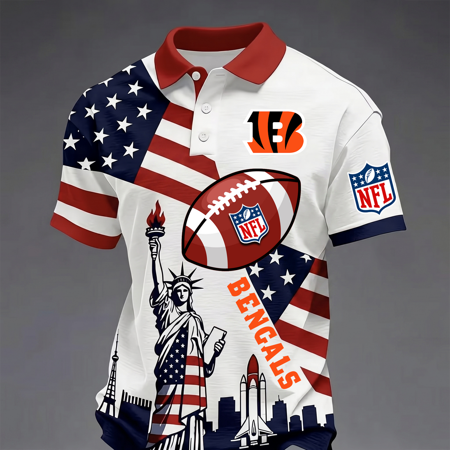 Premium NFL x CIN USA 250 Year Anniversary Polo Shirt 200626