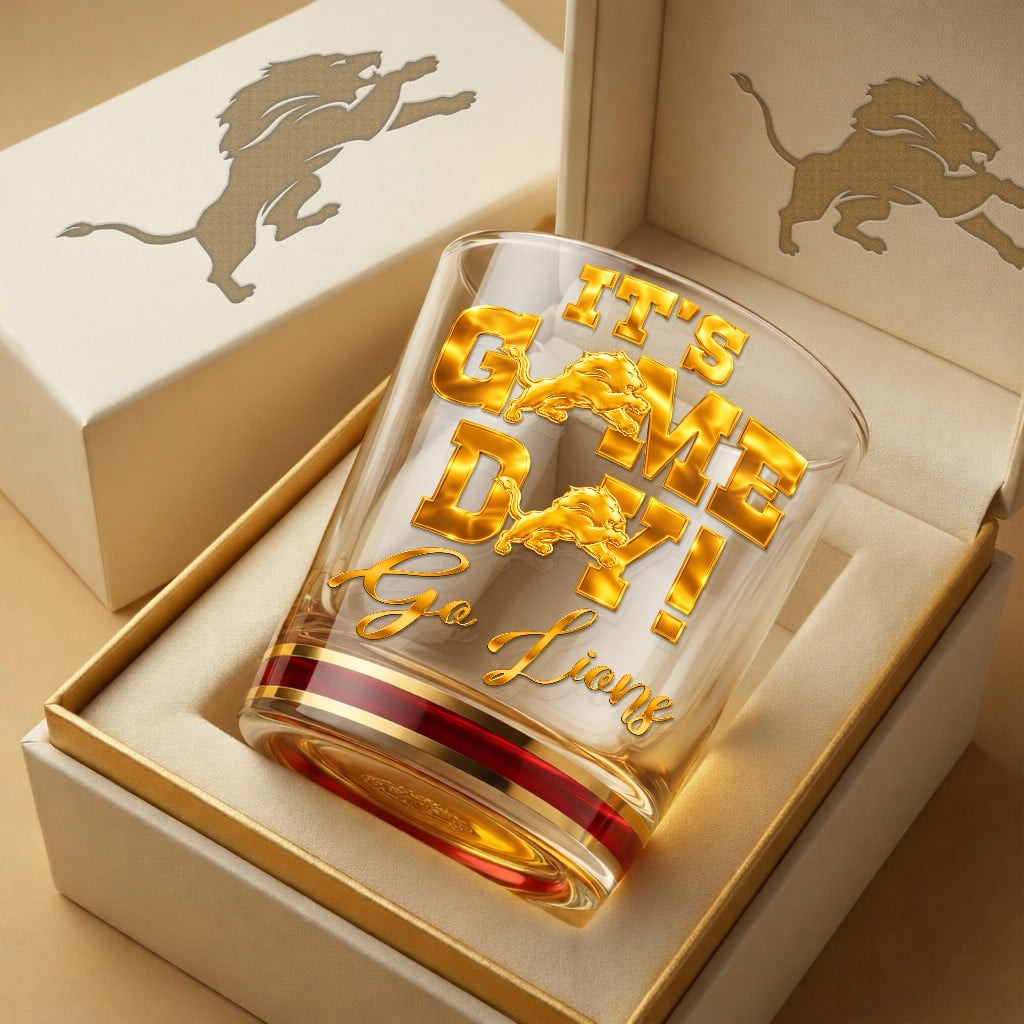 Premium NFL x DET Game Day Whiskey Glass NDT NHM 270126