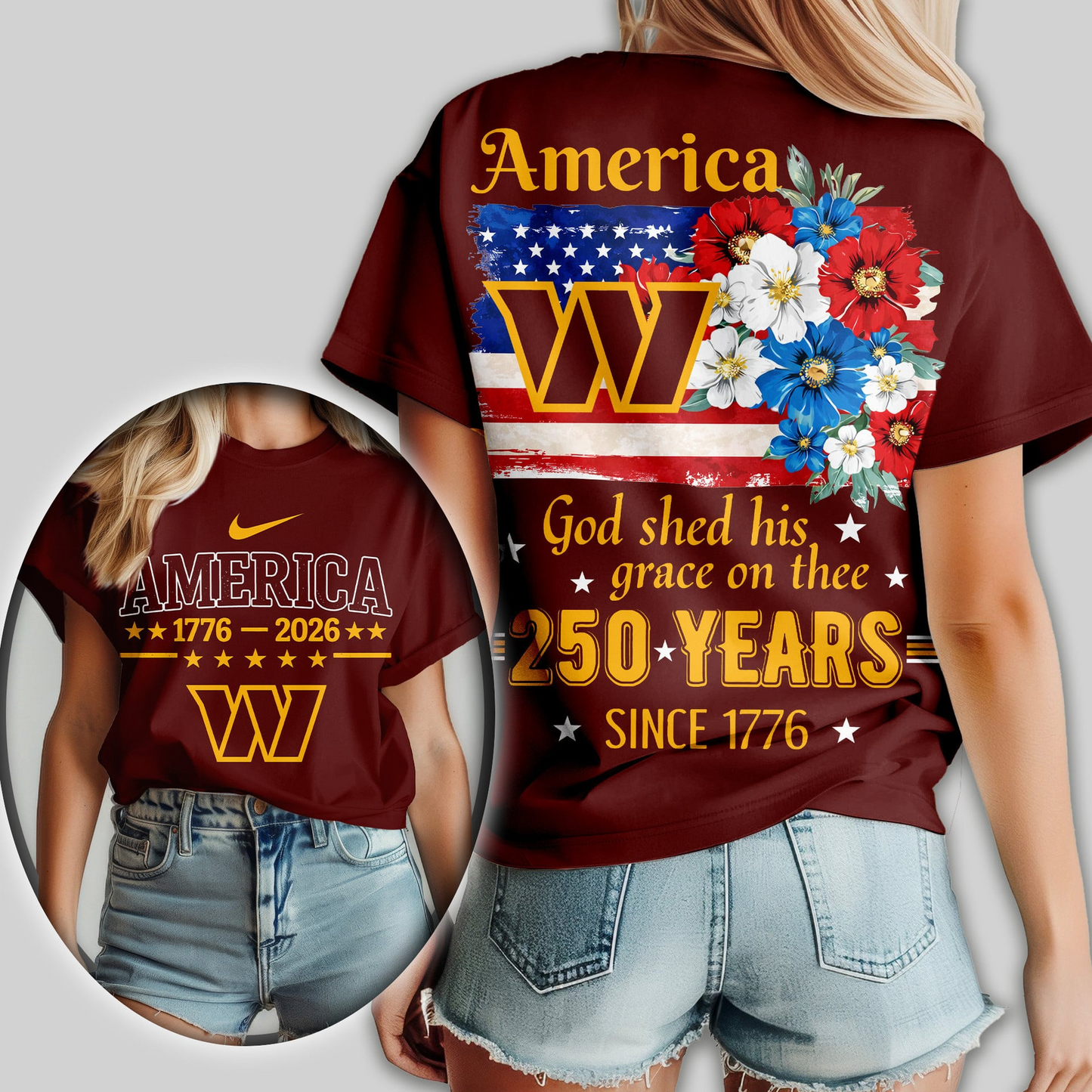 Premium NFL x WC America God Shed His Grace On Thee Women Shirt NDT VHM