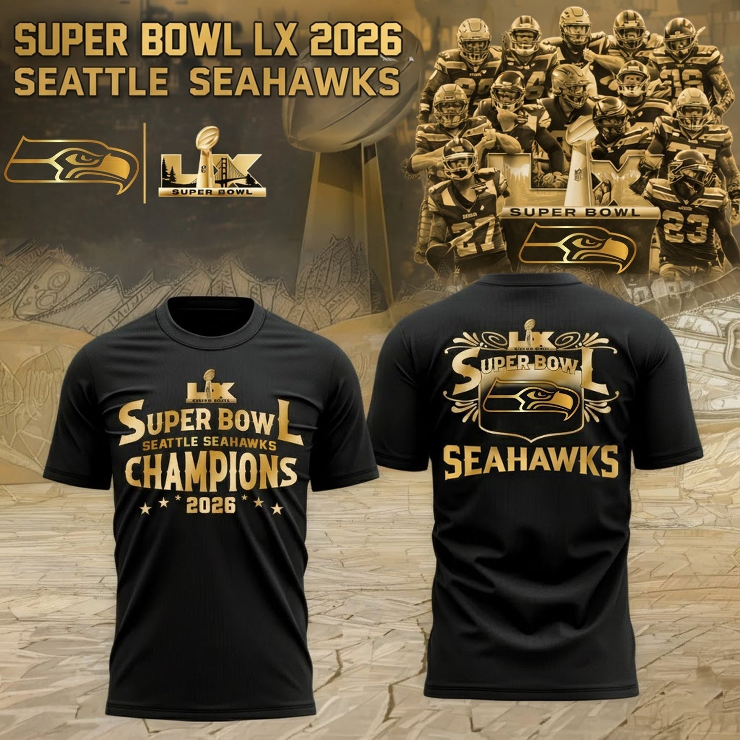 Premium NFL x SEA 2026 Super Bowl 3D Shirt V3 NDT NHM 050226