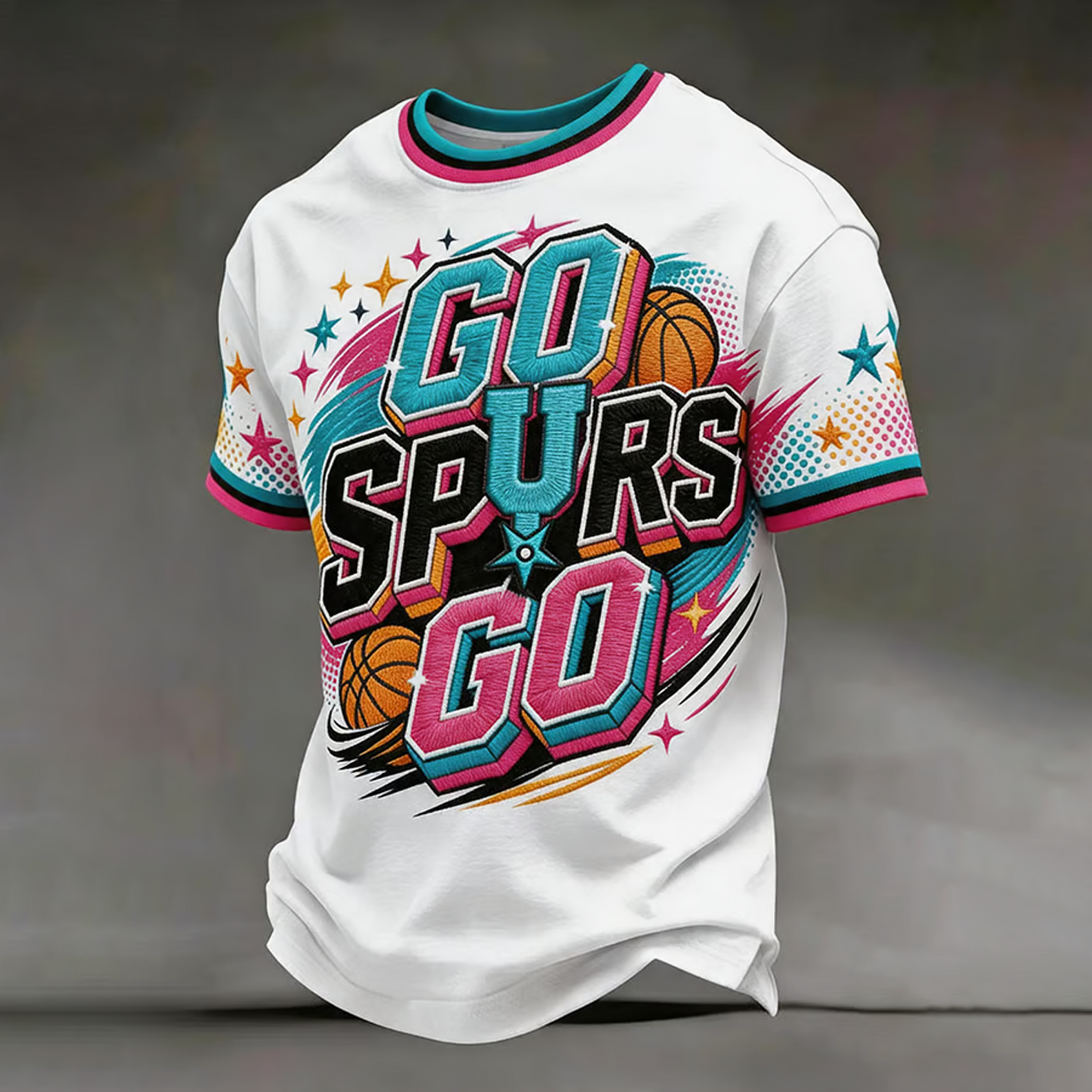 SAS x NBA Men's Basketball Lovers Print Casual TShirt V1 0206 DatND DVT