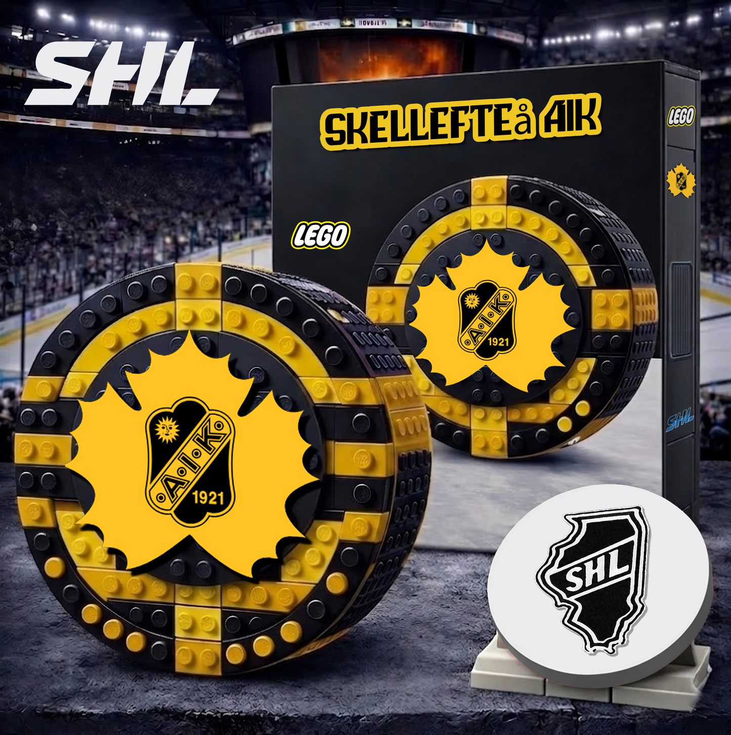 SKE x SHL Hockey 3D Puck Building Block Set Limited Editions NDT VHM 130426
