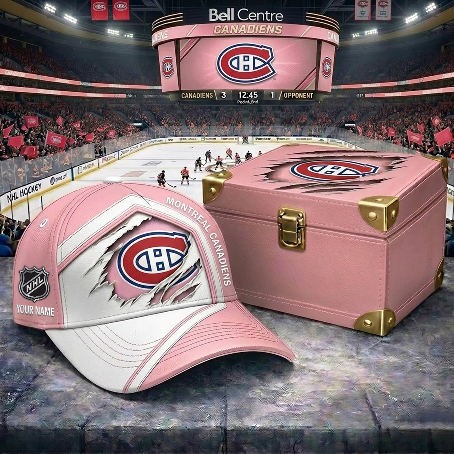 Signature Series NHL x MC BESPOKE PASTEL PINK CRACK CUSTOM NAME HAT V03 NDT NHM 280426