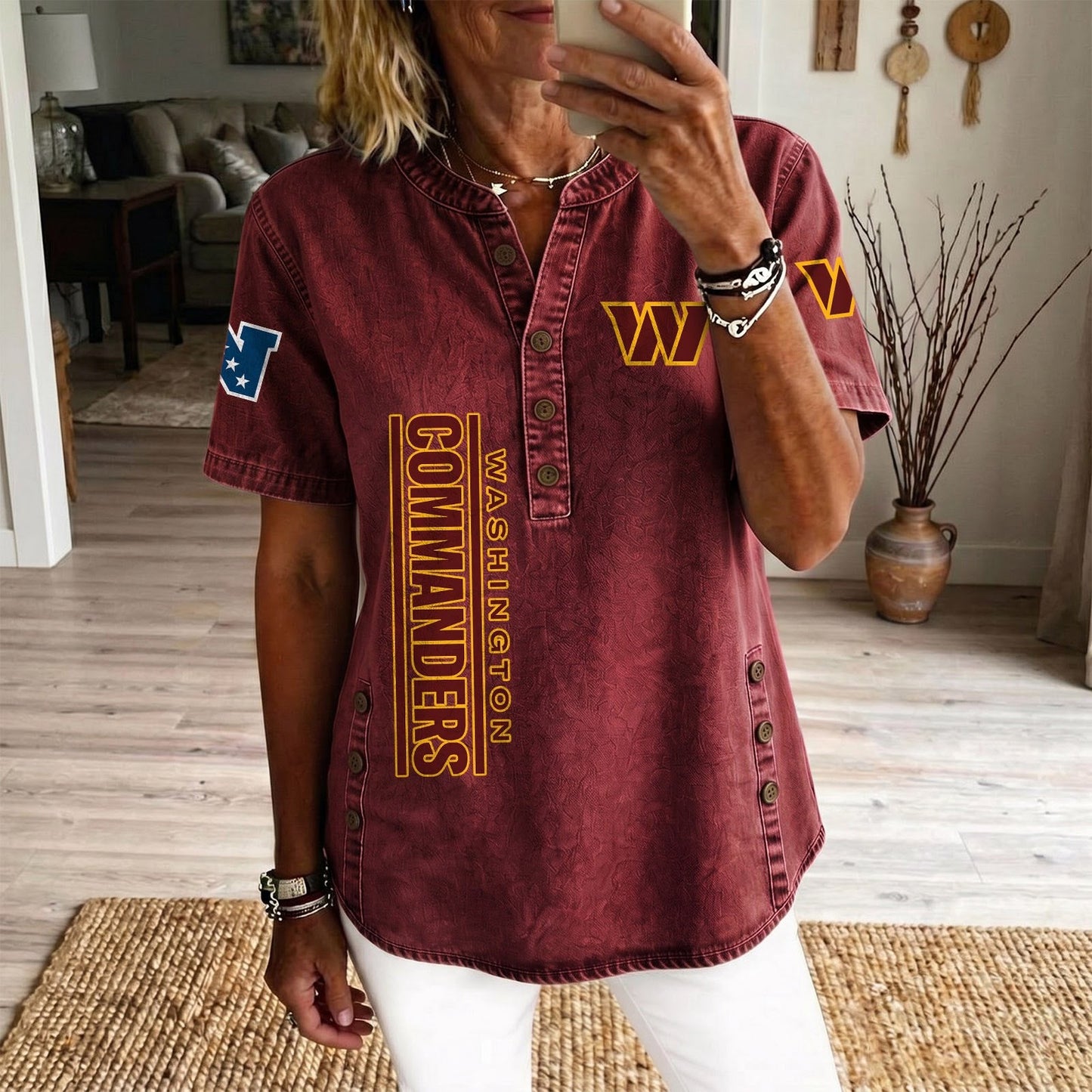 WAS x NFL Womenƒ??s Denim Casual Tops DATND LBN 190526