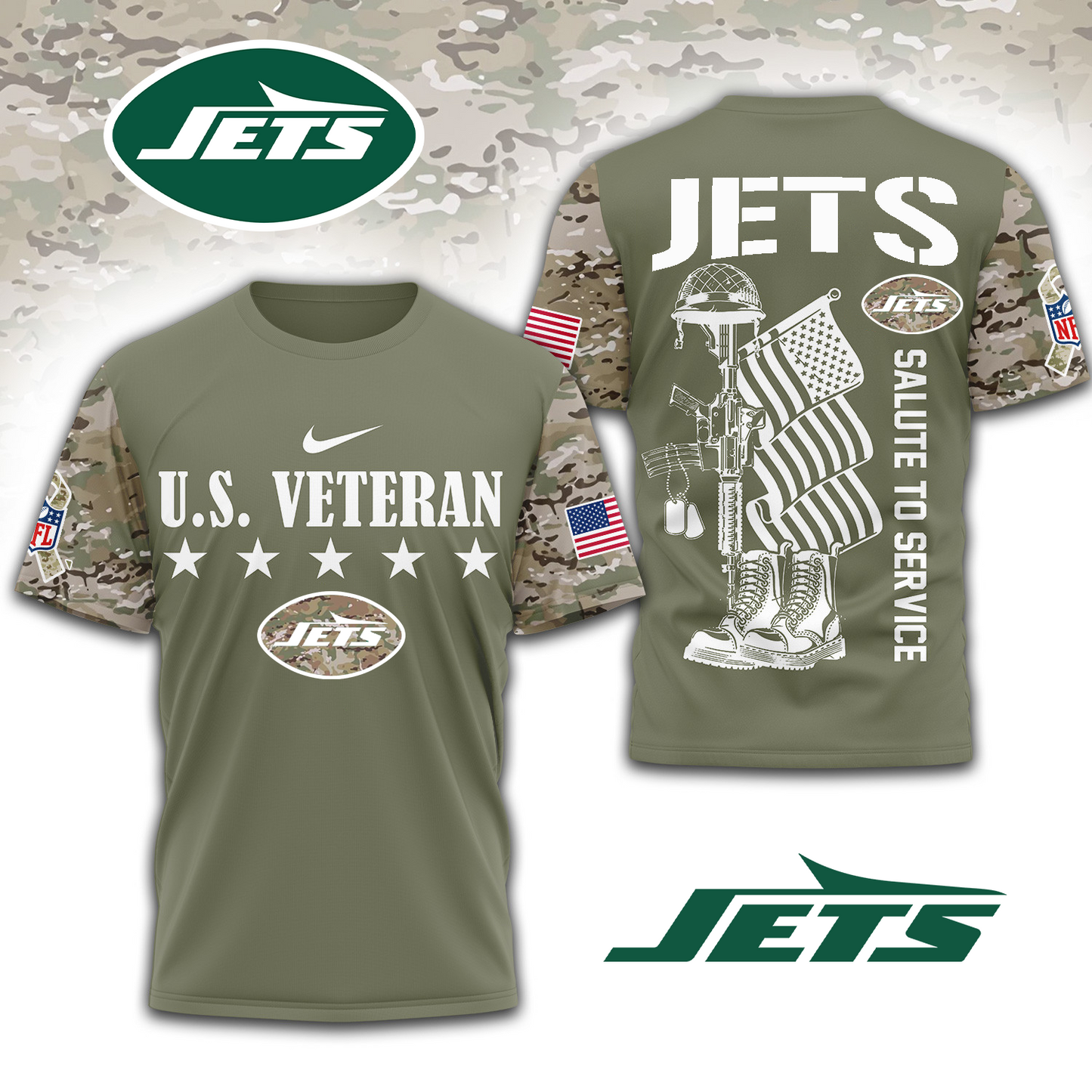 Premium NFL x NYJ Salute To Service 3D Shirt DATND TANTD