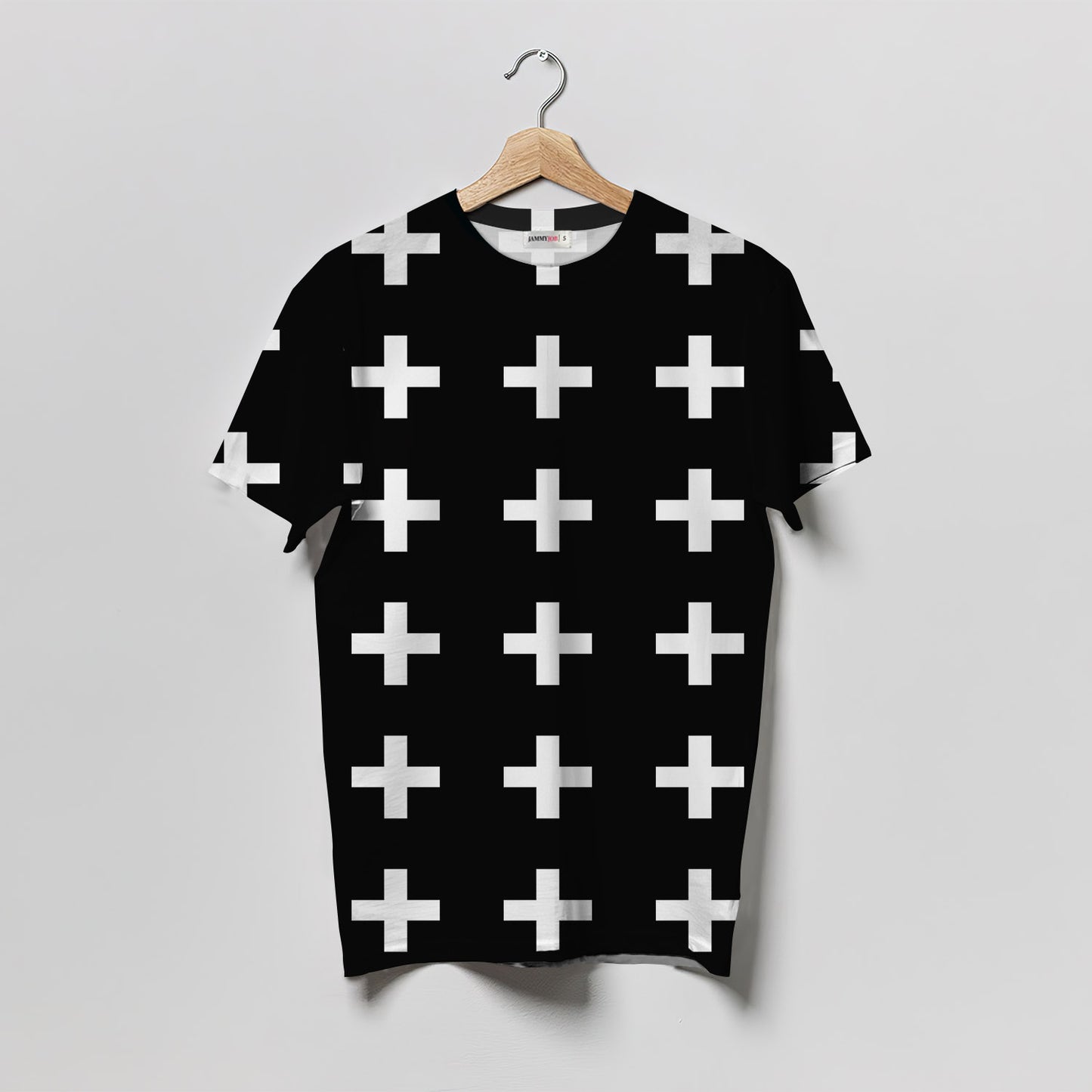 Swiss Cross Black Women T-Shirt | Custom Shirt | Printed Graphic Tees