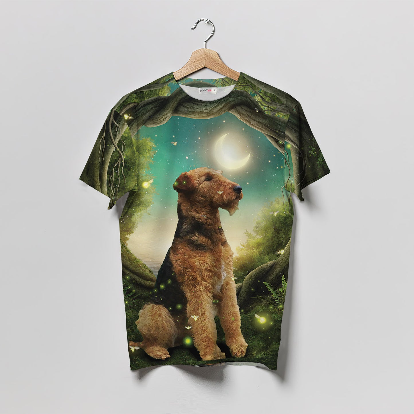Airedale Terrier Under The Moonlight Women T-Shirt | Custom Shirt | Printed Graphic Tees