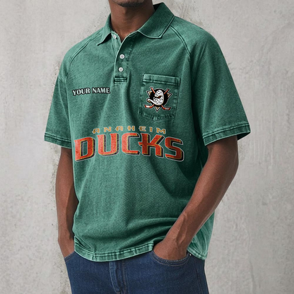 ANA x NHL Men's Distressed Turn-Down Collar Polo DATND TANTD 250526