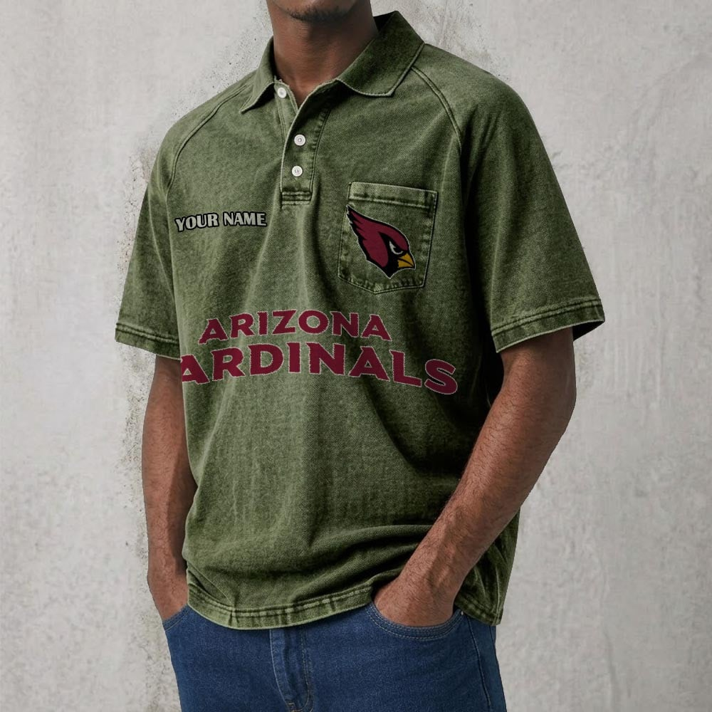 ARI x NFL Men's Distressed Turn-Down Collar Polo DATND TANTD 250526