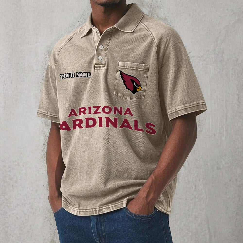 ARI x NFL Men's Distressed Turn-Down Collar Polo DATND TANTD 250526