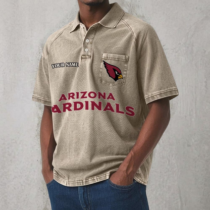 ARI x NFL Men's Distressed Turn-Down Collar Polo DATND TANTD 250526