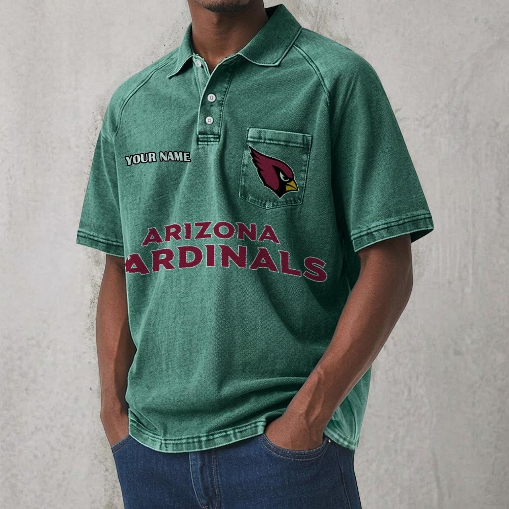 ARI x NFL Men's Distressed Turn-Down Collar Polo DATND TANTD 250526