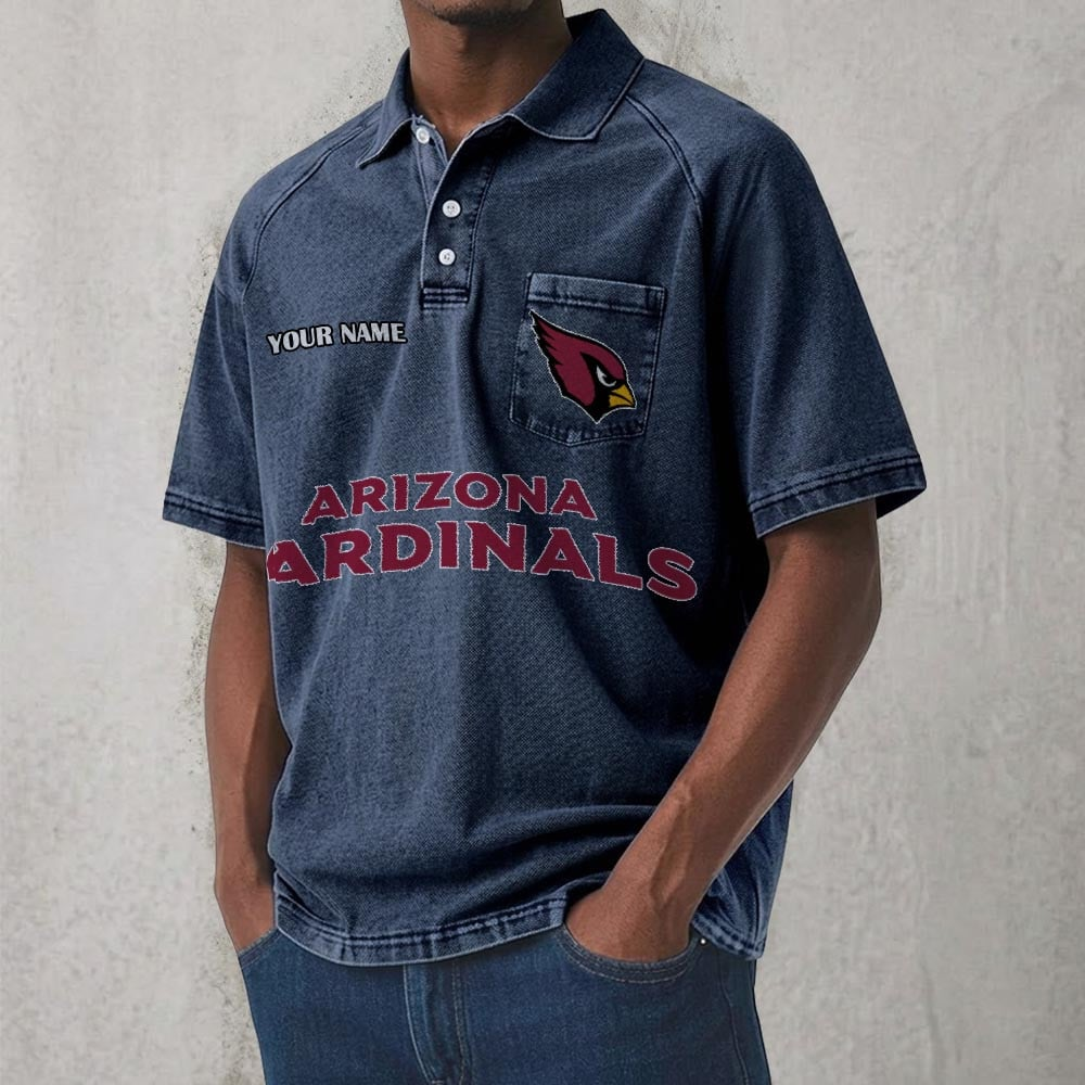 ARI x NFL Men's Distressed Turn-Down Collar Polo DATND TANTD 250526