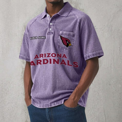 ARI x NFL Men's Distressed Turn-Down Collar Polo DATND TANTD 250526