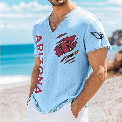 ARI x NFL V-Neck Linen Beach Shirt 1905 DatND DVT