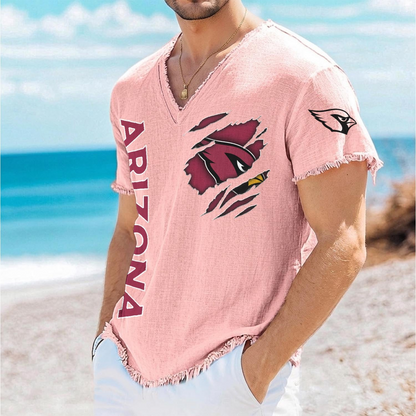 ARI x NFL V-Neck Linen Beach Shirt 1905 DatND DVT