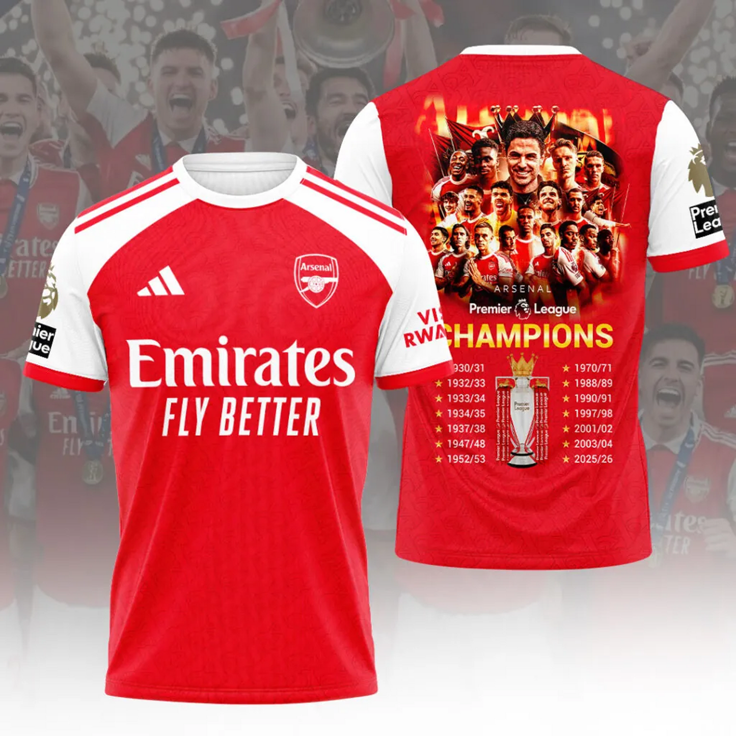 ARS FC Premier League Champions 2526 3D Shirt 2505 V5 DatND DVT