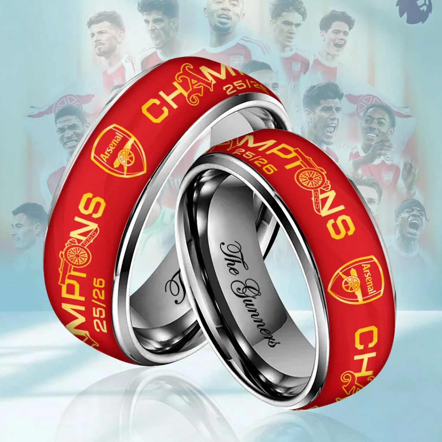 ARS F.C. Premium Premier League Champions Silver Tungsten Ring 2105 DatND DVT