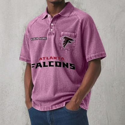 ATL x NFL Men's Distressed Turn-Down Collar Polo DATND TANTD 250526