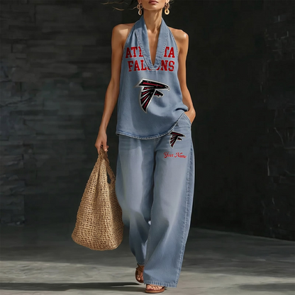 ATL x NFL Women's Vintage Washed Denim Suit DATND TANTD 030626