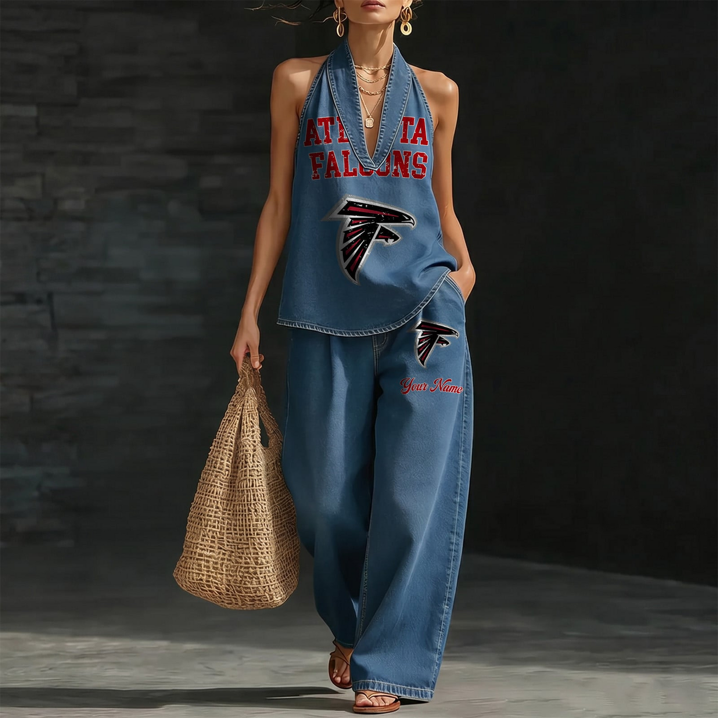 ATL x NFL Women's Vintage Washed Denim Suit DATND TANTD 030626