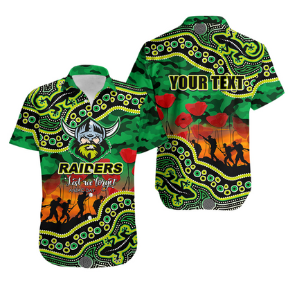 Anzac Day NRL - CBR Hawaiian Shirt Aboriginal Lizard Patterns LT6 DatND DVT
