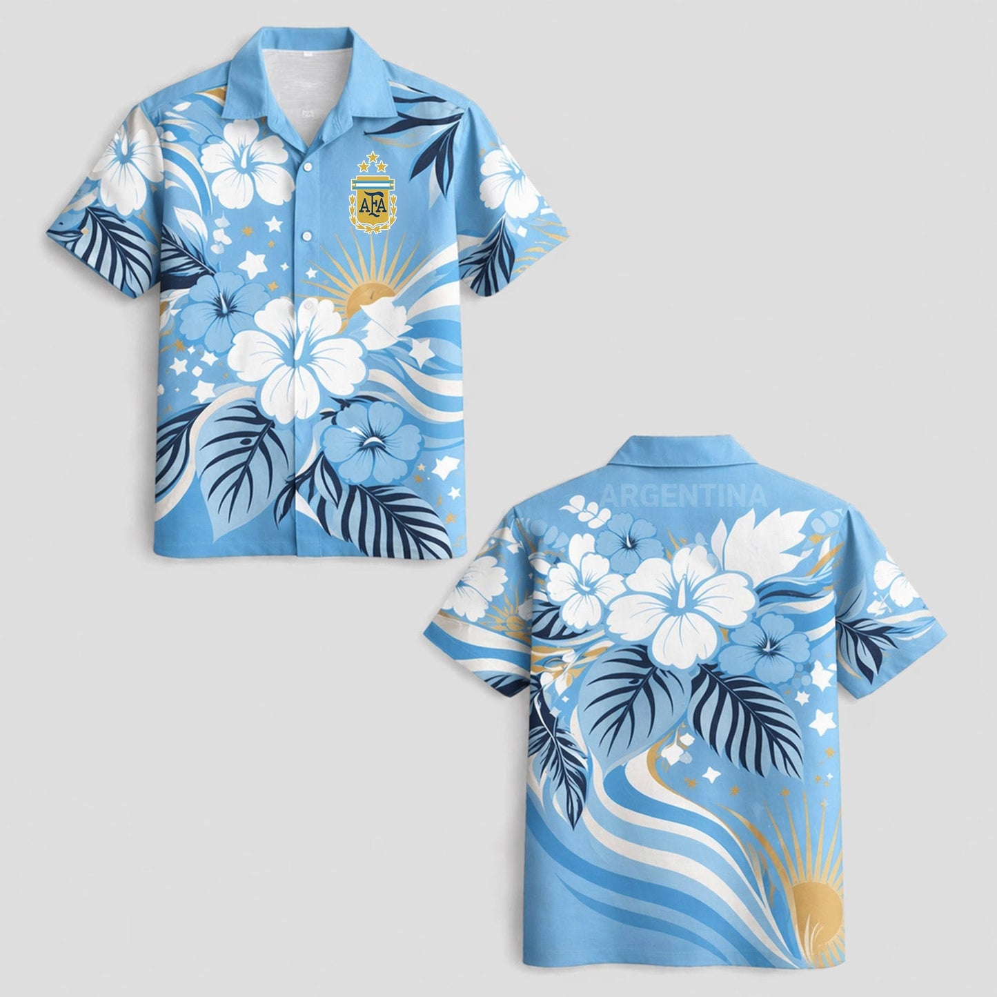 Argentina World Cup 2026 Floral Hawaiian Shirt PVT02 DATND LBN 90526