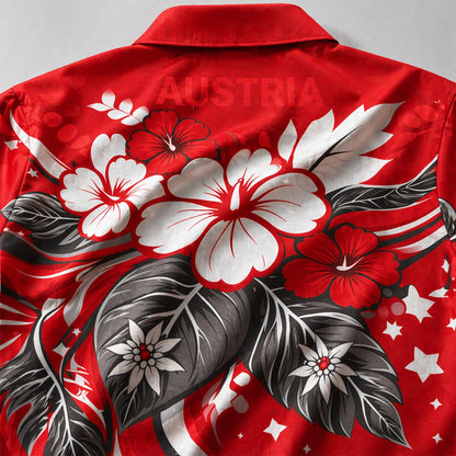 Austria World Cup 2026 Floral Hawaiian Shirt PVT02 DATND LBN 90526