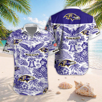 BAL x NFL Hawaiian Shirt 2006