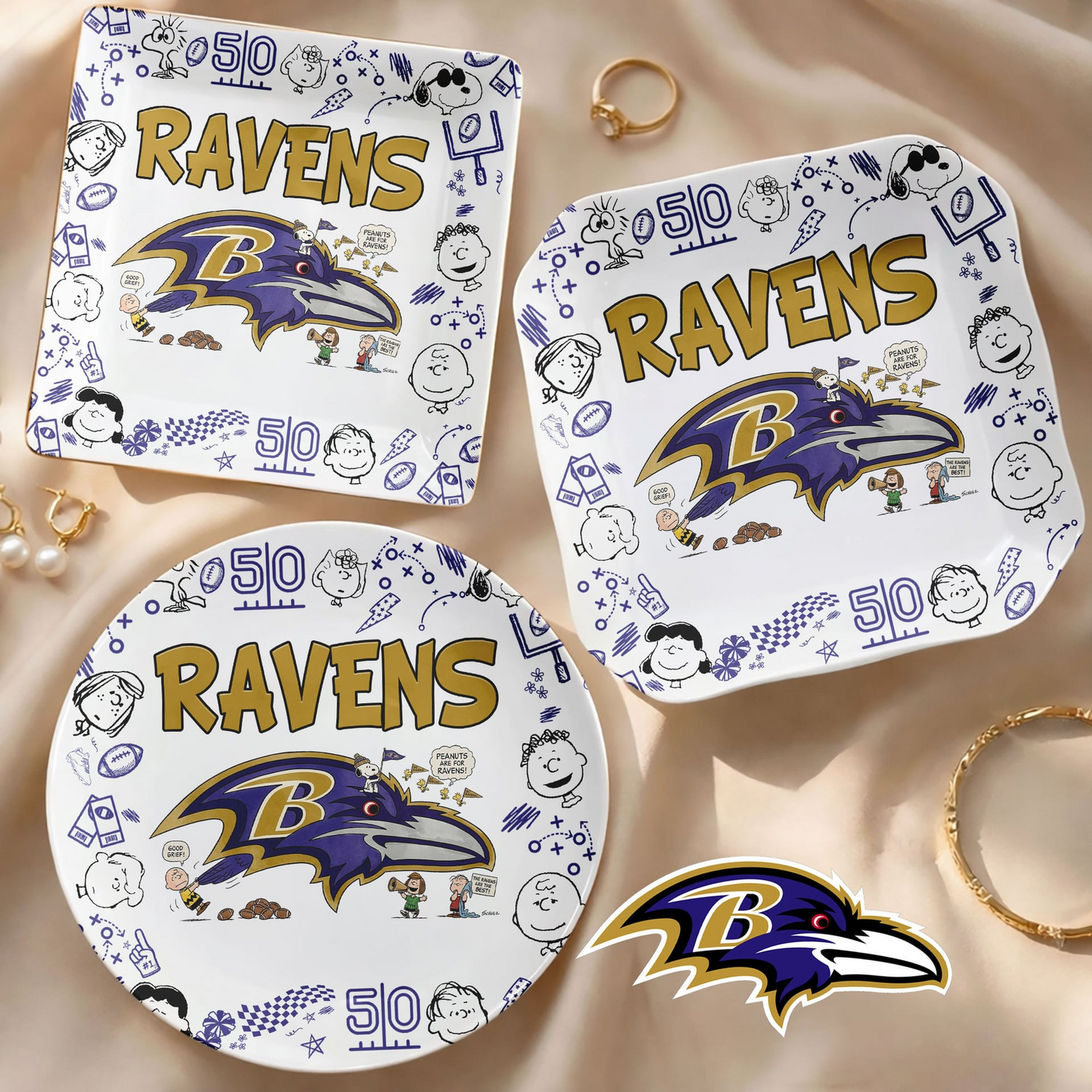 BAL x NFL Premium NFL Snoopy Jewelry Dish 0406 DatND DVT