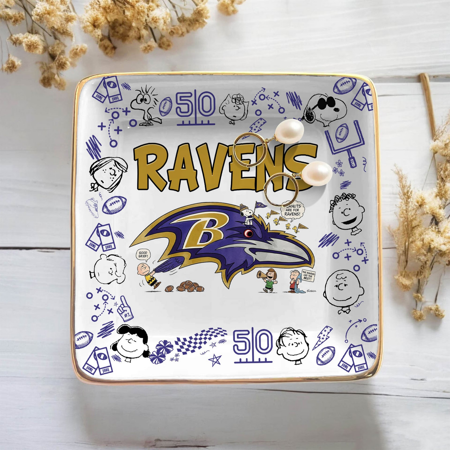 BAL x NFL Premium NFL Snoopy Jewelry Dish 0406 DatND DVT