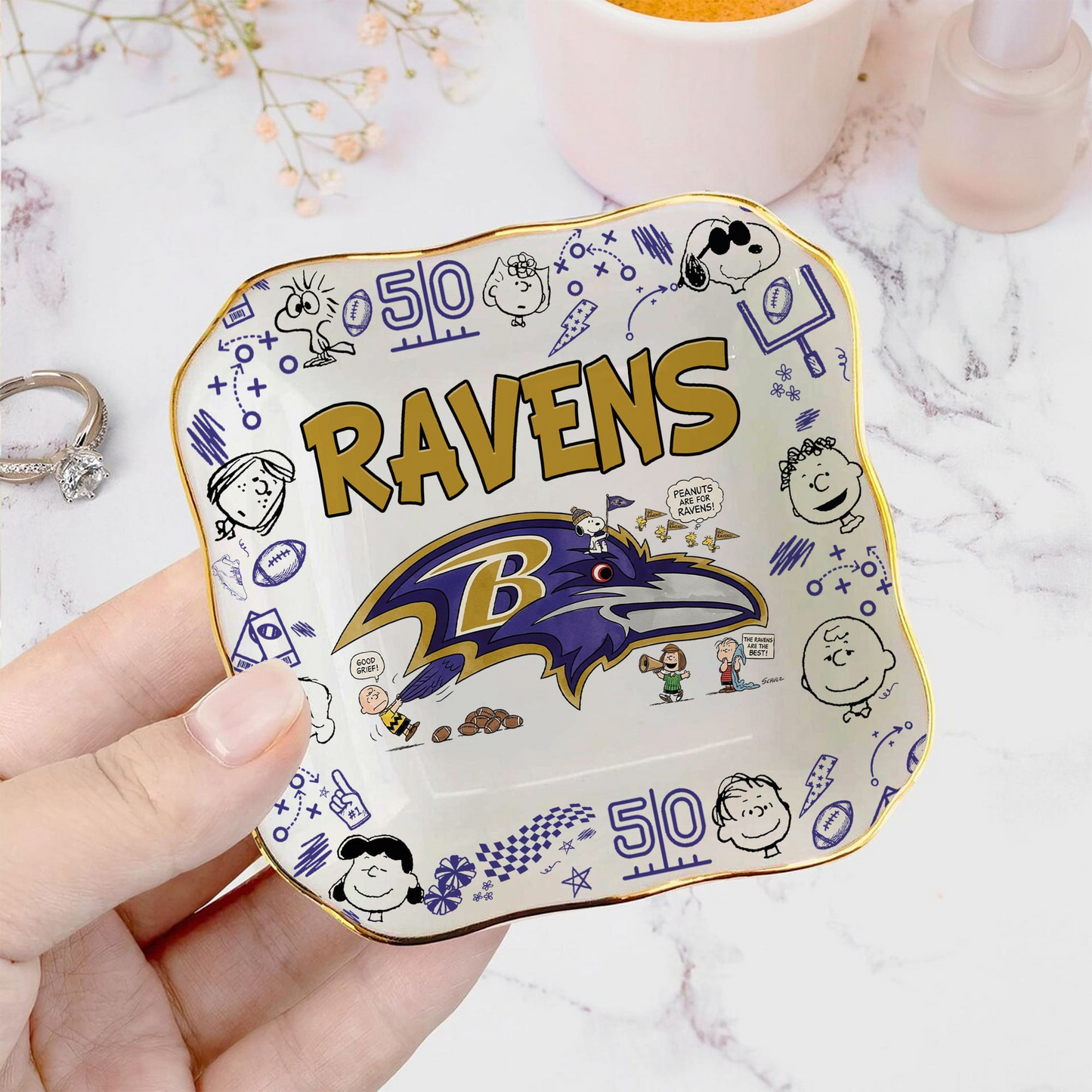 BAL x NFL Premium NFL Snoopy Jewelry Dish 0406 DatND DVT