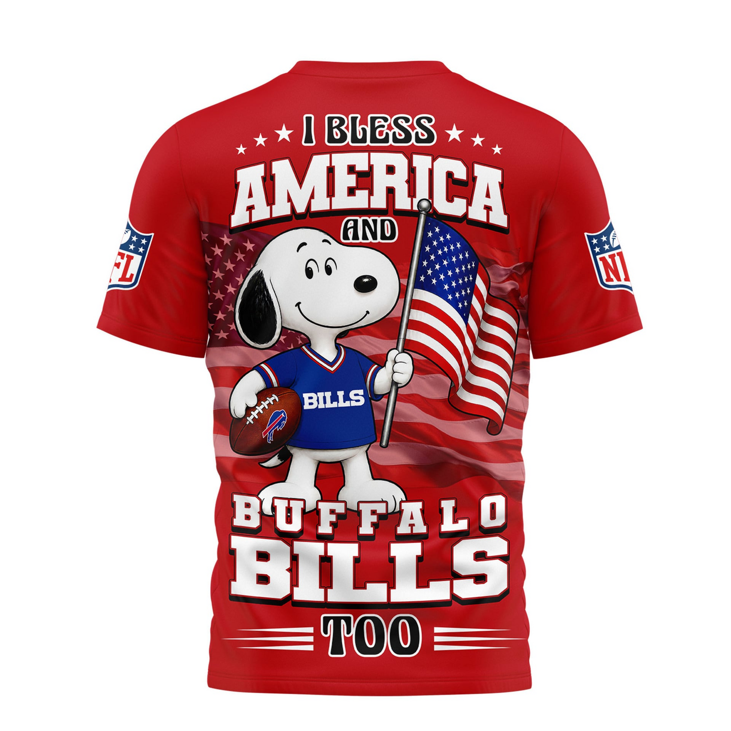 BUF Premium NFL Snoopy America 250 3D Shirt 1706