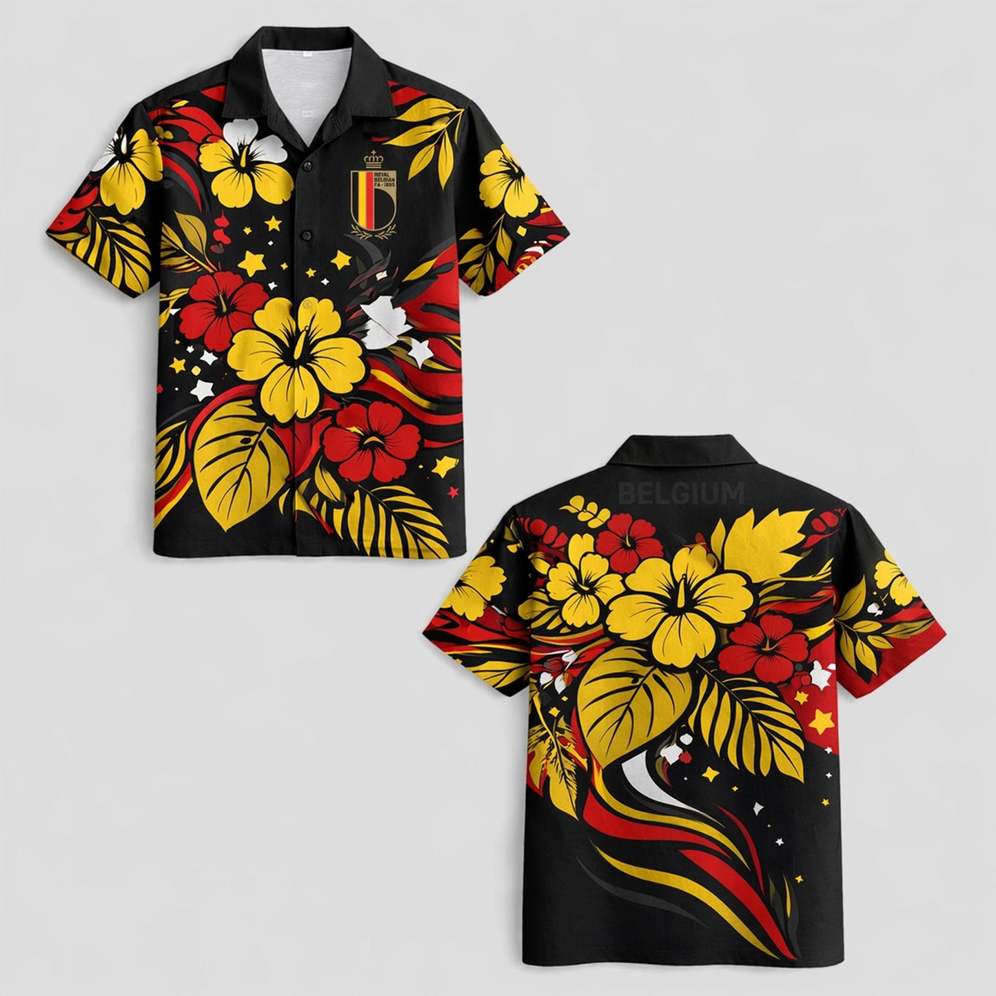 Belgium World Cup 2026 Floral Hawaiian Shirt PVT02 DATND LBN 90526