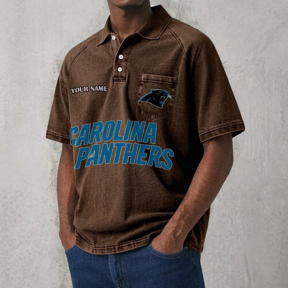 CAR x NFL Men's Distressed Turn-Down Collar Polo DATND TANTD 250526