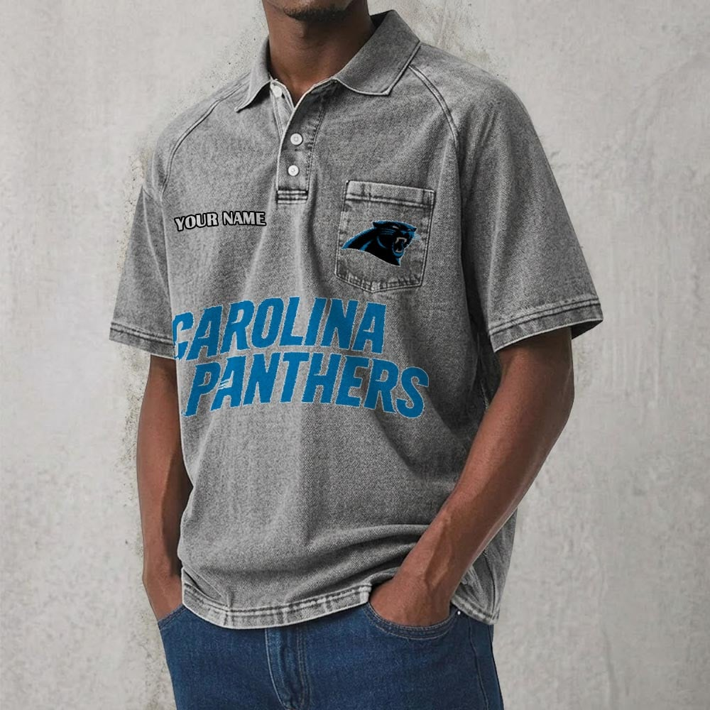 CAR x NFL Men's Distressed Turn-Down Collar Polo DATND TANTD 250526