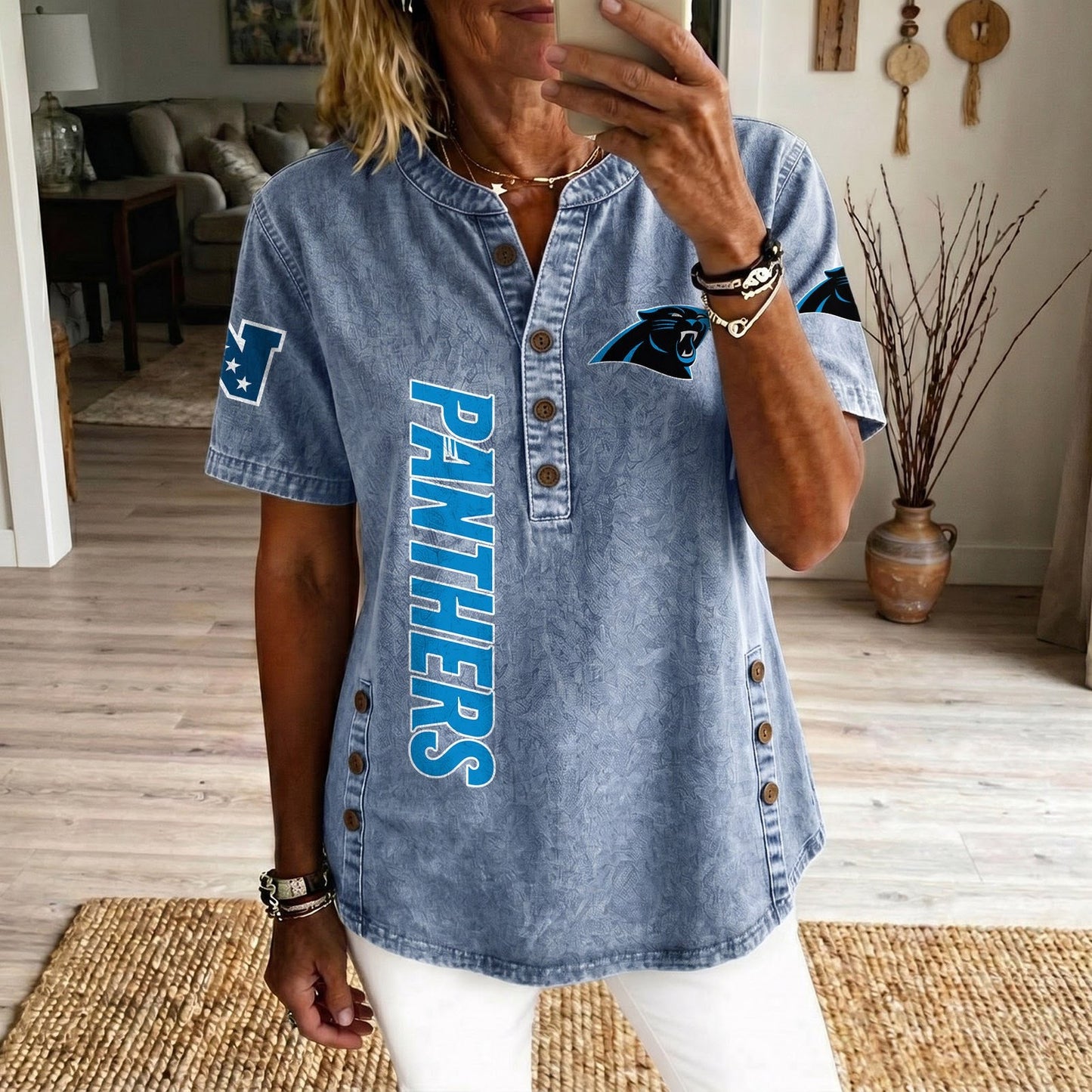 CAR x NFL Womenƒ??s Denim Casual Tops DATND LBN 190526