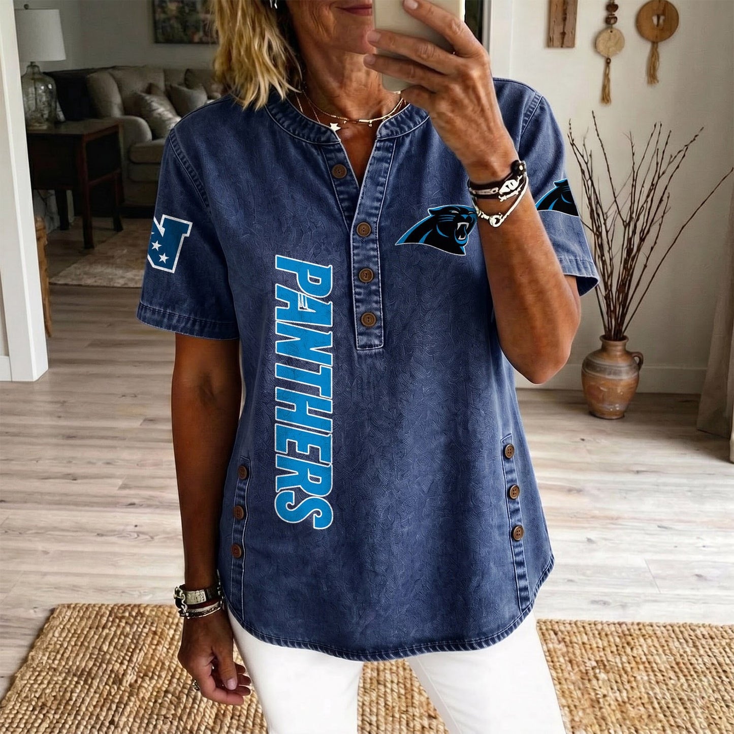 CAR x NFL Womenƒ??s Denim Casual Tops DATND LBN 190526