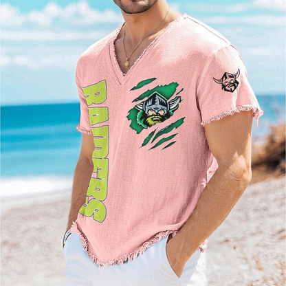 CBR x NRL V-Neck Linen Beach Shirt 1905 DatND DVT