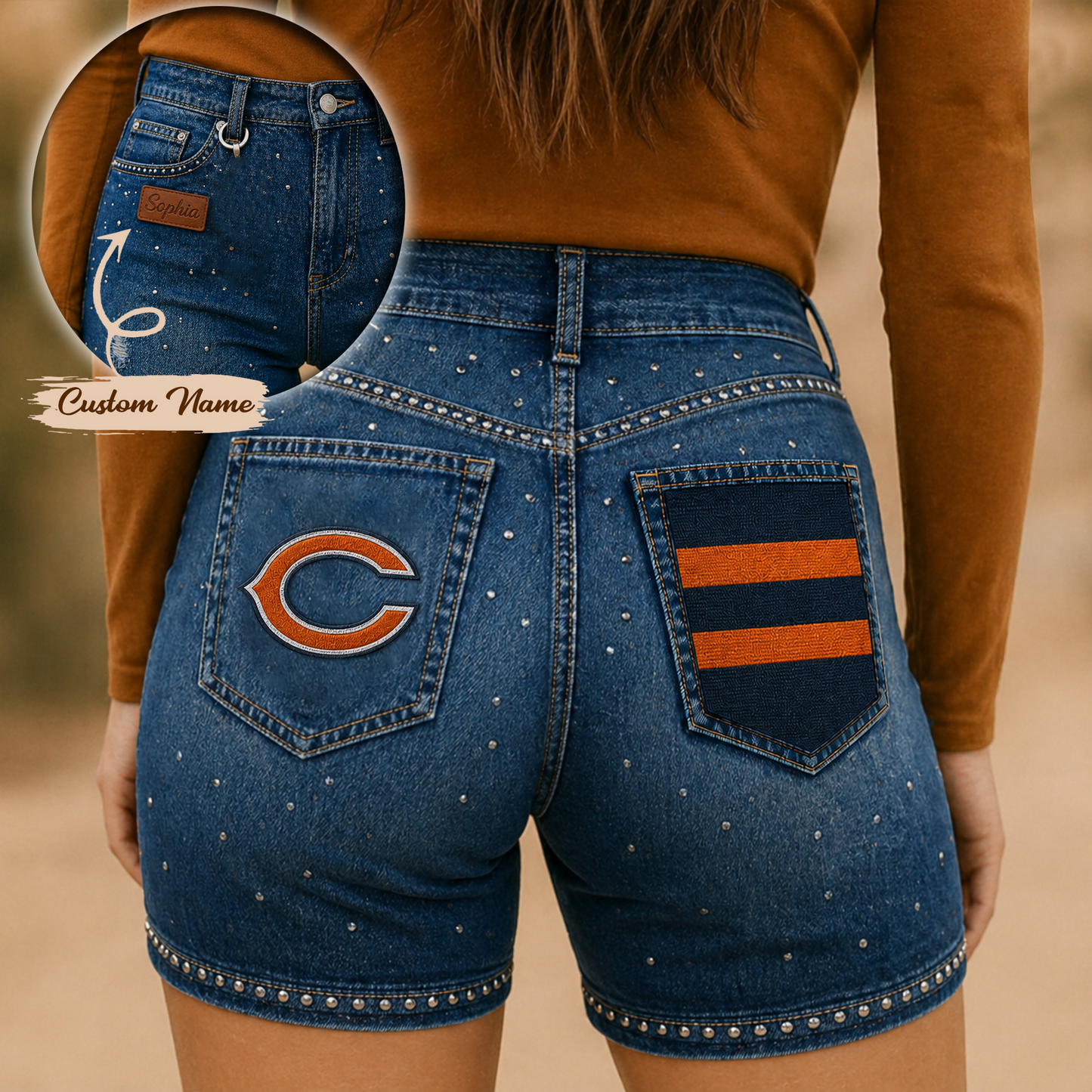 CHI x NFL Premium High Waisted Biker Shorts 0905 DatND DVT
